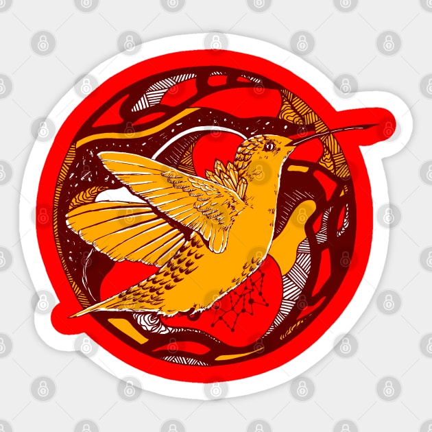 Orad Circle of The Hummingbird Sticker by kenallouis